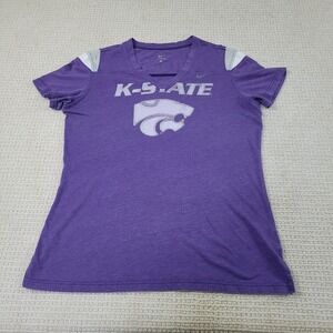 Kansas State Wildcats Shirt Youth Girls XL Purple #1 Graphic V‎ Neck Nike Tee